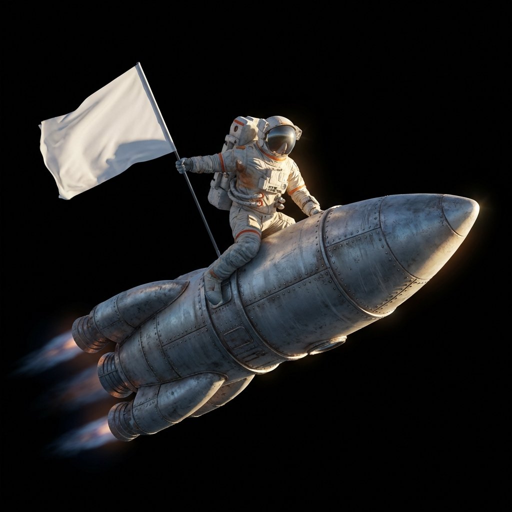 Astronaut riding a rocket